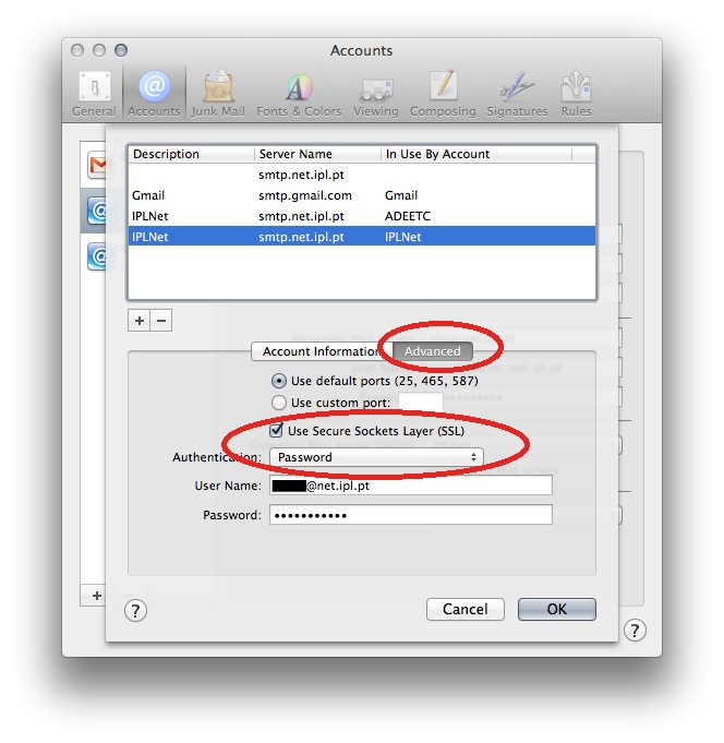 E-mail - configuração Apple Mail 11