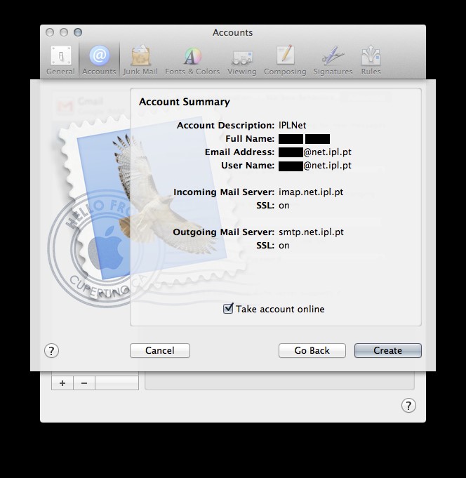 E-mail - configuração Apple Mail 6