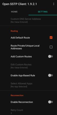 Manter Add Default Route