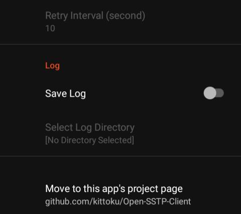 Manter Save Log desativo