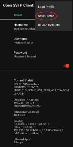 Guardar perfil